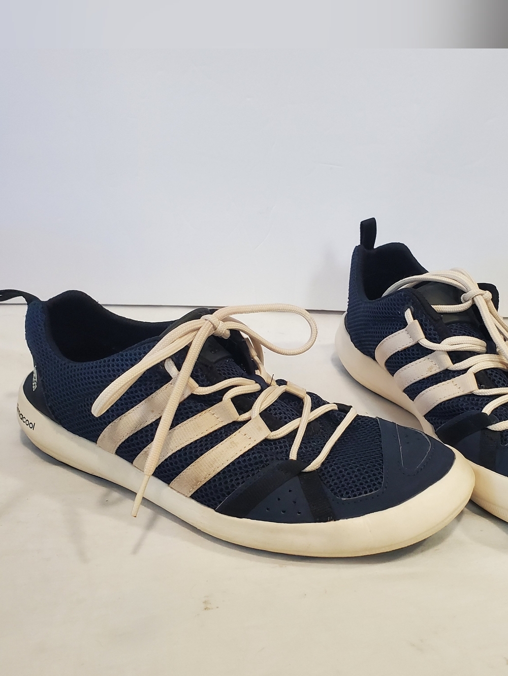 adidas Navy Blue and Off-White Boat Shoes